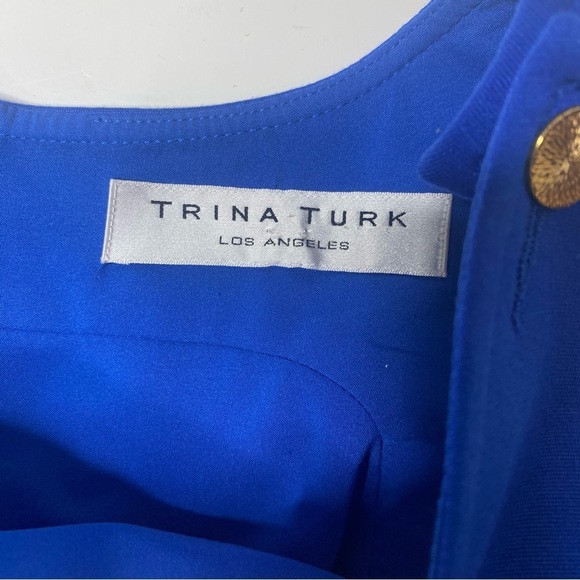 Trina Turk Sleeveless Cocktail Dress Blue 4 - Picture 3 of 7